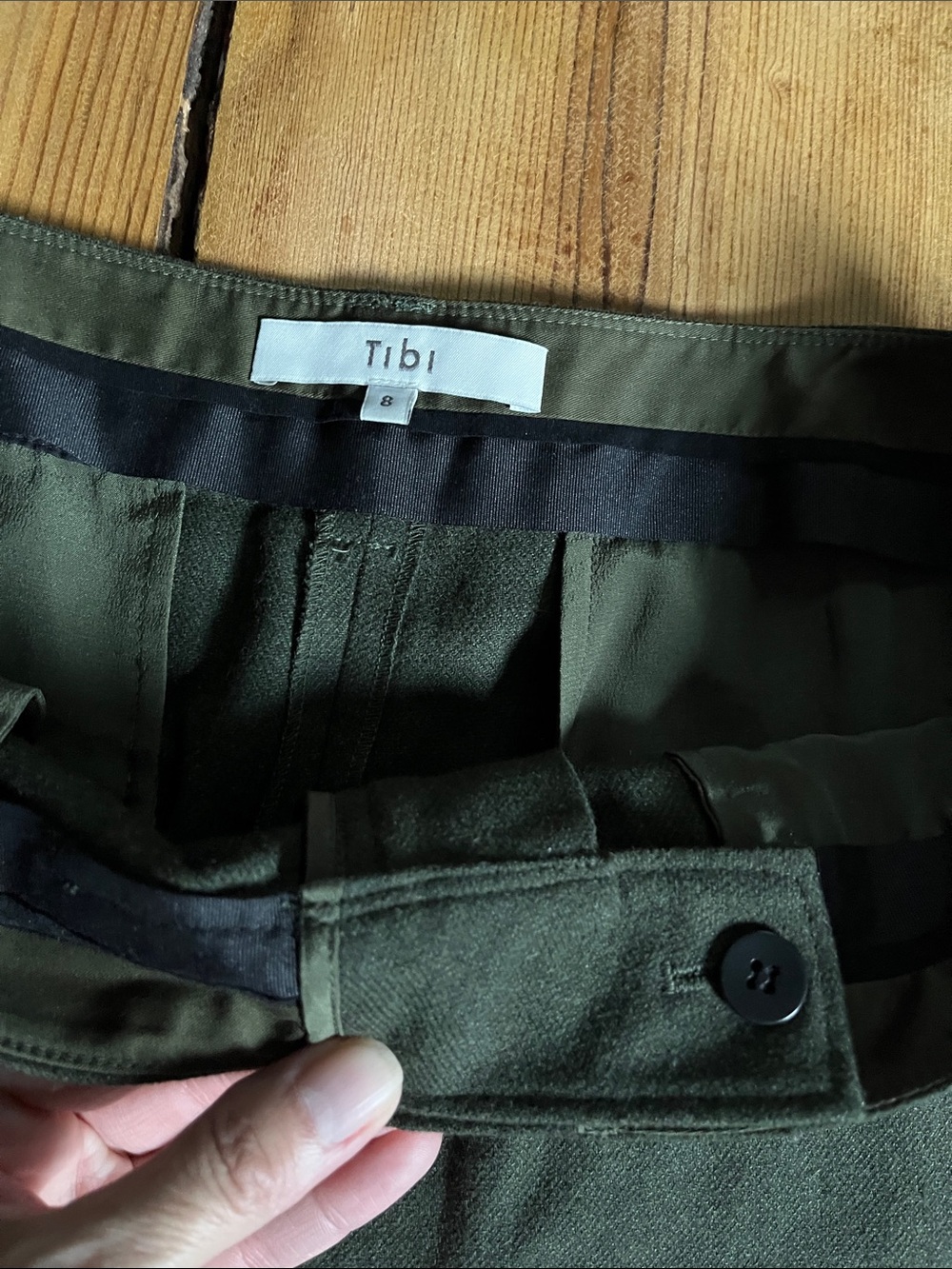 TIBI 8 Forest Green Wool Straight Leg Trousers - Picture 5 of 8